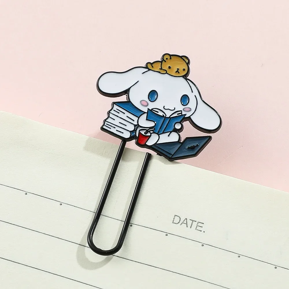 1pcs Kawaii Cute Hello Kitty Metal Paper Clip Bookmarks Anime Fan Collect Sanrio Series Girls Gift Stationery School Supplies