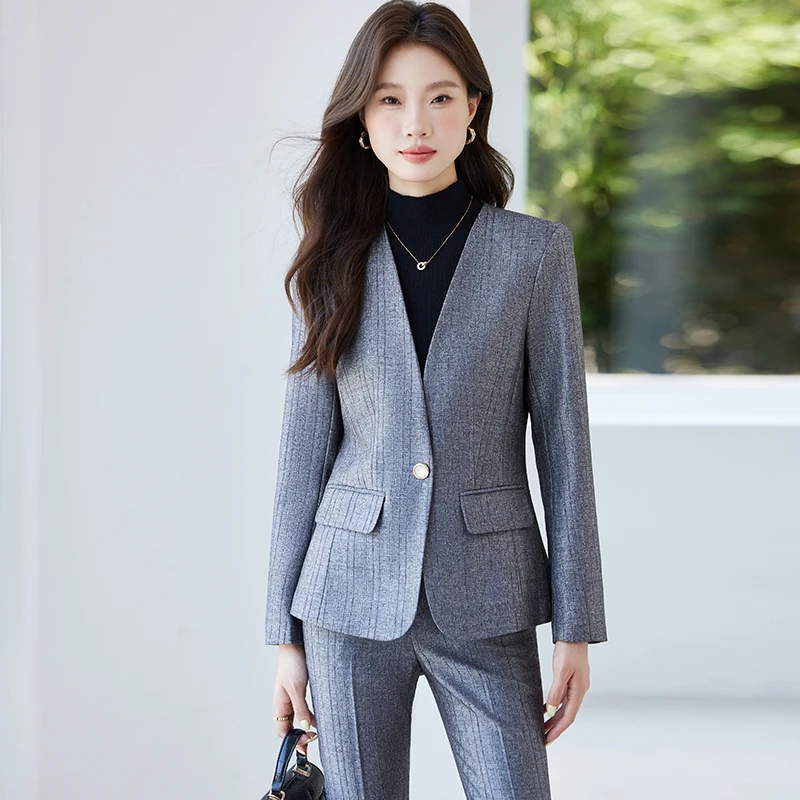 Alyssa Elegant Fashion Business Women's Long Sleeve Suit Jacket High Quality Slim Fit Comfortable 2026 Autumn Winter New Arrival