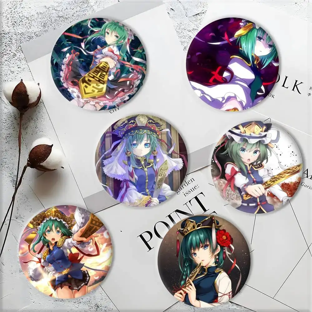 Pin redondo de hojalata con diseño de anime Shiki Eiki Eiki Shiki, estilo meme, para sombrero, bolso, accesorios de joyería creativos para solapa, regalos