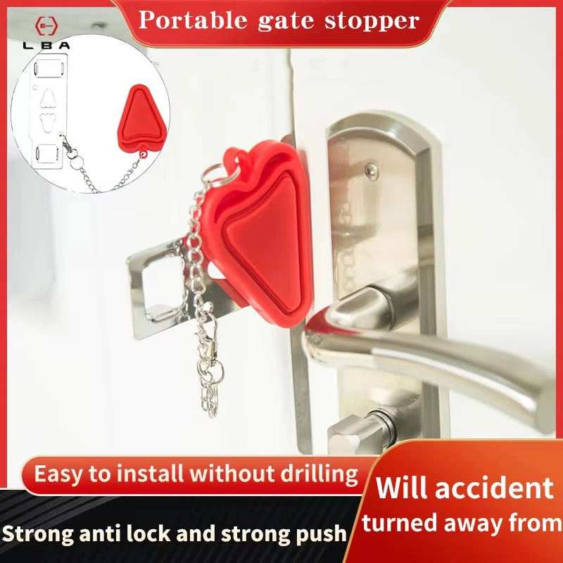 Portable Lock Door Safety Latch Lock Metal Home Room Hotel Anti Theft Security Lock Travel Accommodation Door Stopper Hardware