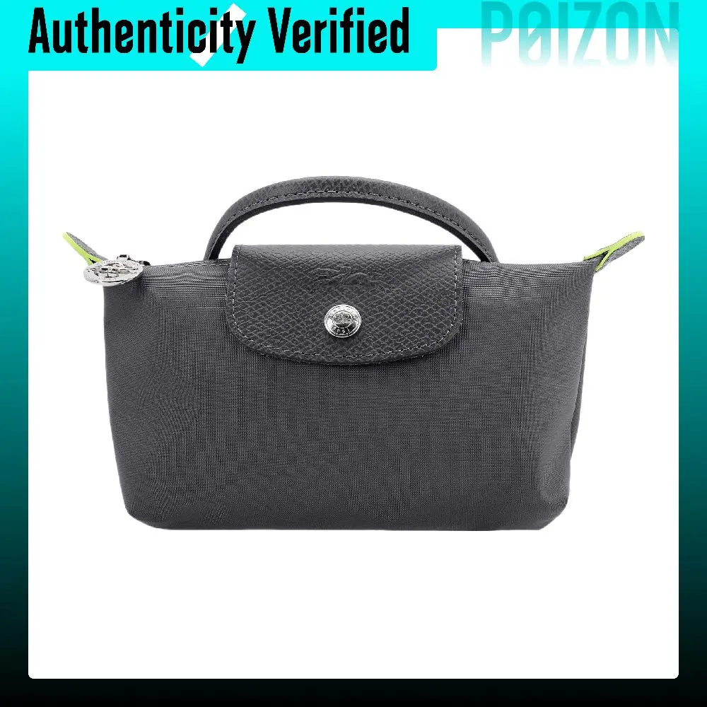 LONGCHAMP Le Pliage Green Inner Coated Recycled Polyamide Canvas Makeup Bag Handbag Regular Women's Graphite Gray 34175919P66