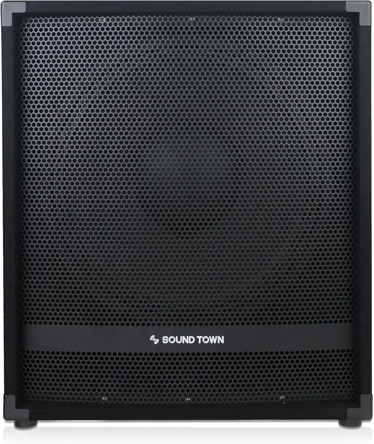 مضخم صوت كهربائي من سلسلة ساوند تاون ميتيس 2400 وات 18 بوصة 45.7 سم مع مضخم صوت من الفئة D، 4 بوصة (تقريبًا) 10.2 سم) ملف صوتي،