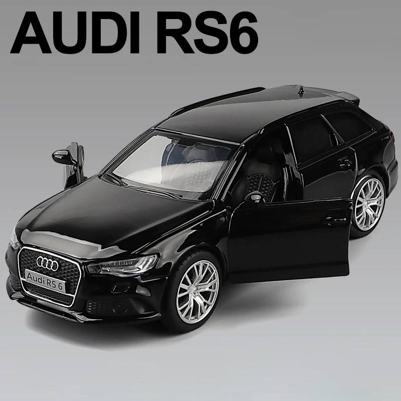 Audi-RS6 Station Wagon Diecast Alloy Car Model, puxar para trás brinquedo, pequena escala, brinquedos infantis, coleção de presentes, 1:36