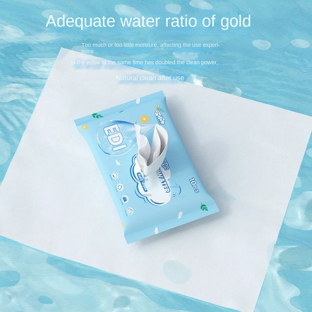 10Pcs/Pack New Spunlace Nonwoven Fabric Baby Wipes Portable Extractable Water Tissue EDI Pure Water Disposable Baby Care Tools