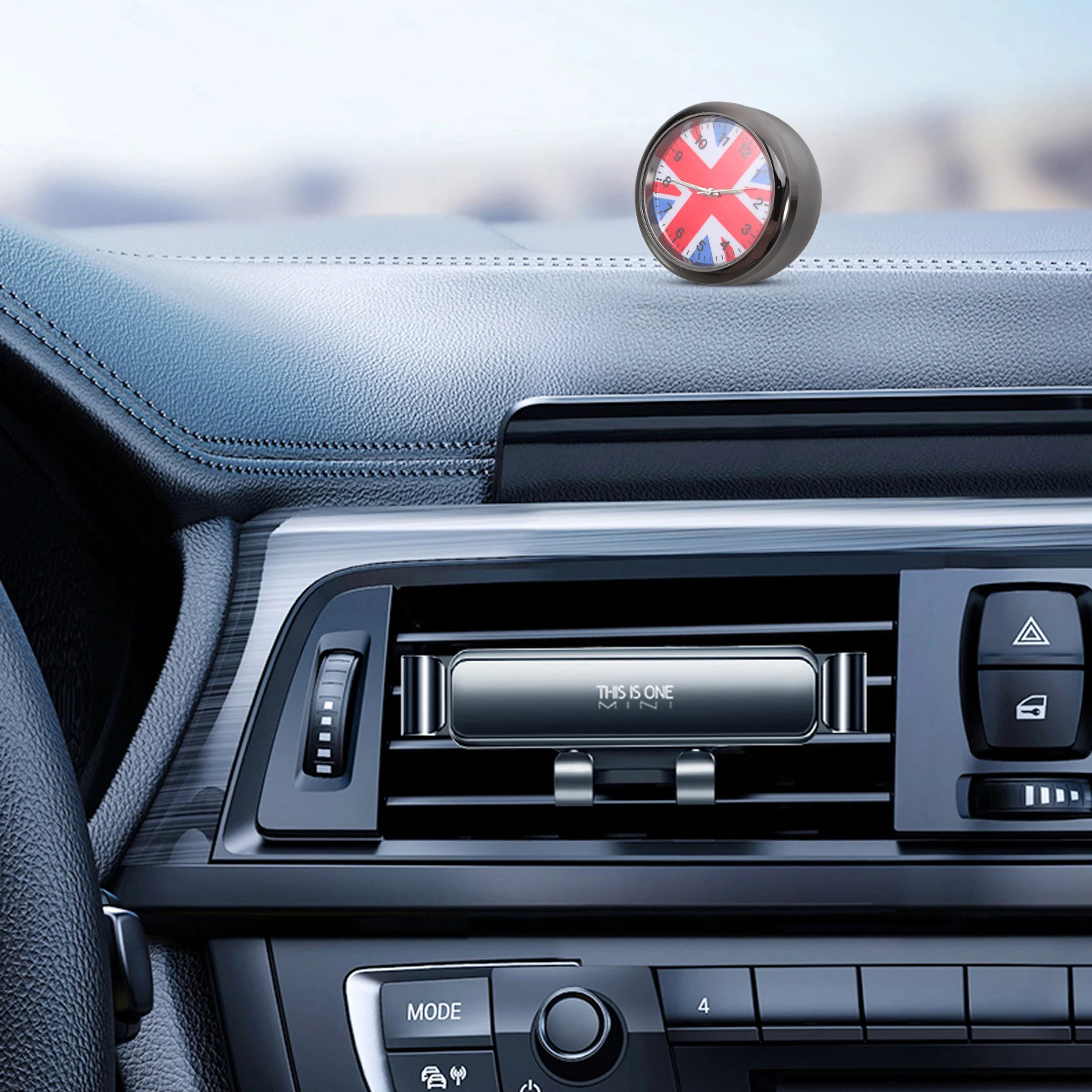 

Car Luminous Clock Night Glow Timepiece British Flag Car Dashboard Scooter Clock Reliable Performance Accurate Timekeeping