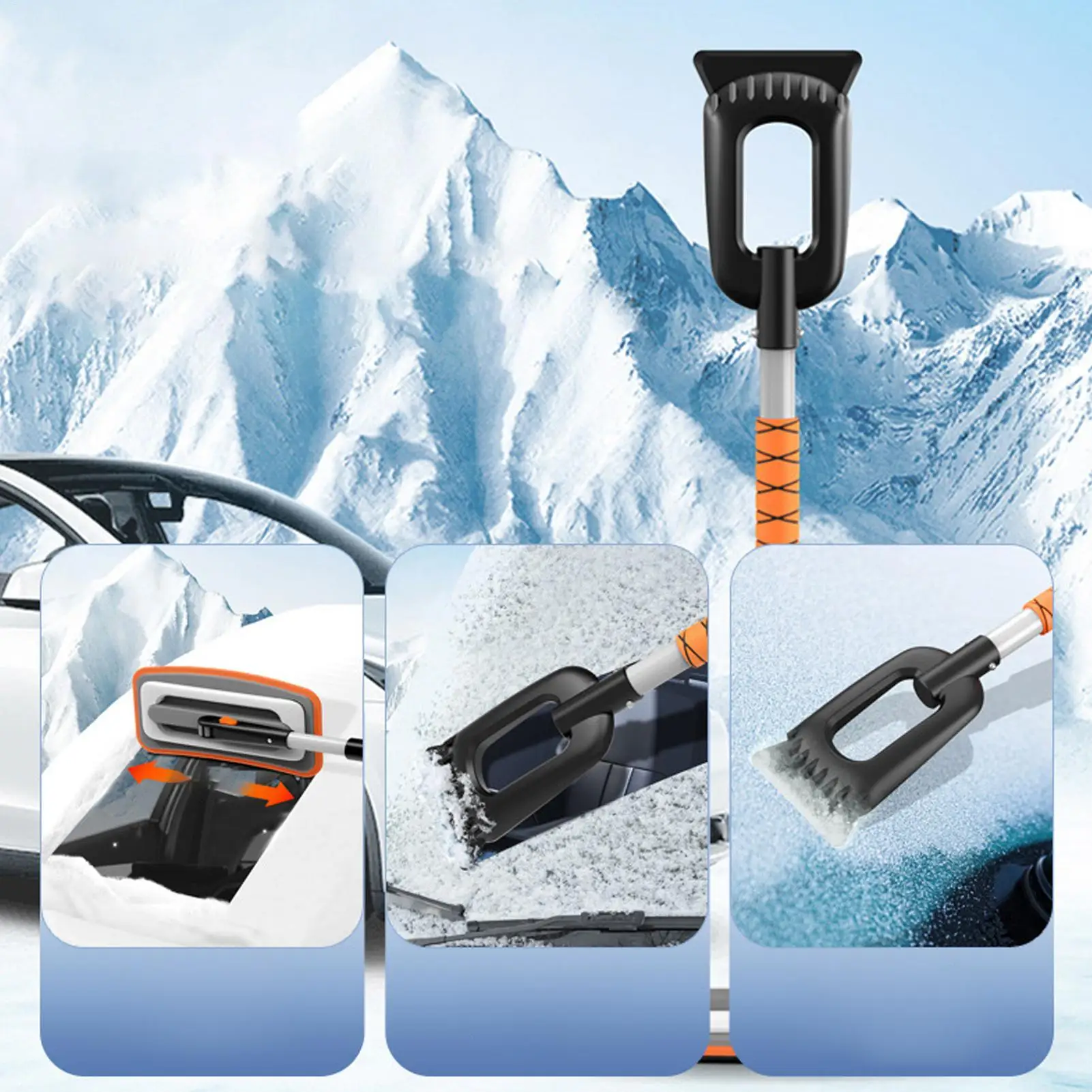 

Snow Shovel For Car Ergonomic Aluminum Alloy Multifunctional Supplies Cars Snow Remover For Window Truck SUV Vehicle Roof Winter
