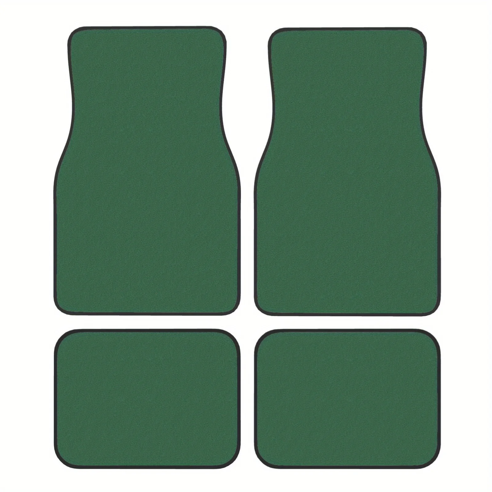 4pcs Elegant Green And Black Car Mats - Polyester, Stylish Interior Additions For Suvs/Sedans, Perfect Gift For Both Men And Wom