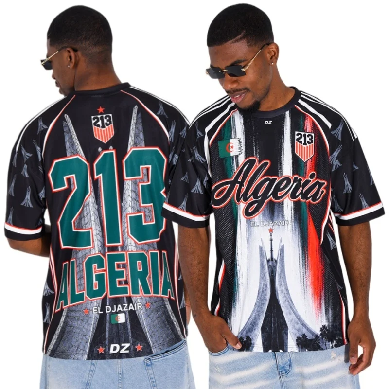 2026 New Algeria 213 Commemorative Jersey Y2K Loose Fit Breathable Comfort Hot Sale Fashion Stylish Versatile Family Kids  Tees