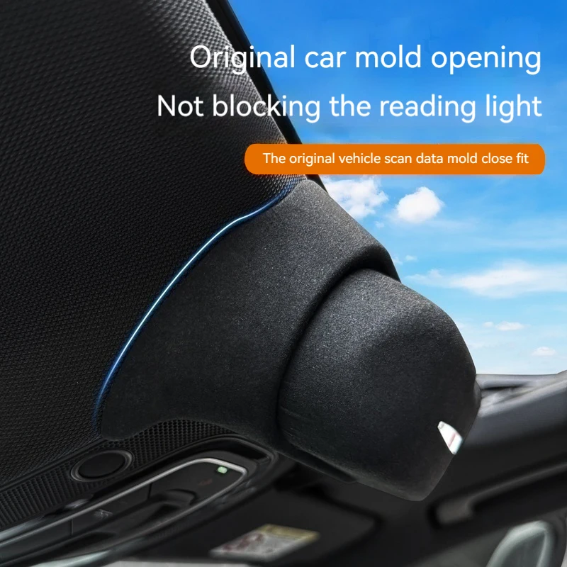 For Audi A4L Q5L A6L 2017-2025 Car Glasses Case Suede Car Sunroof Sunglasses Storage Box Organizer Car Accessories