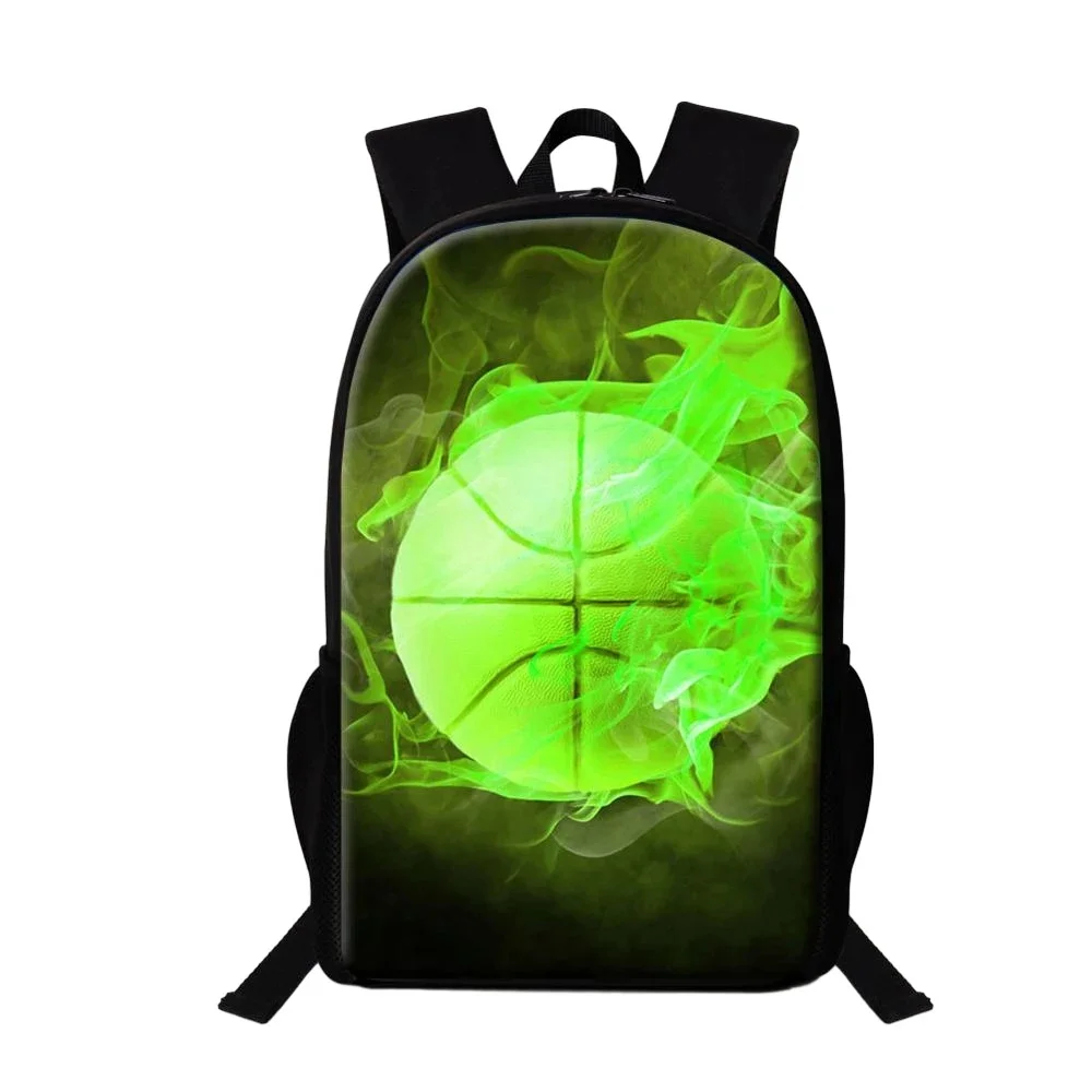 Anime Backpack Elementary Bookbag Travel Backpack Flame Basketball Print School Student School Bag Mochila Infantil Back