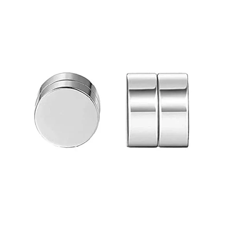 1 Paar Kristall-starke magnetische Ohrstecker-Clip-Ohrringe für Männer und Frauen, Punk, runde Zirkon-Magnet-Ohrringe, nicht durchdringender Schmuck