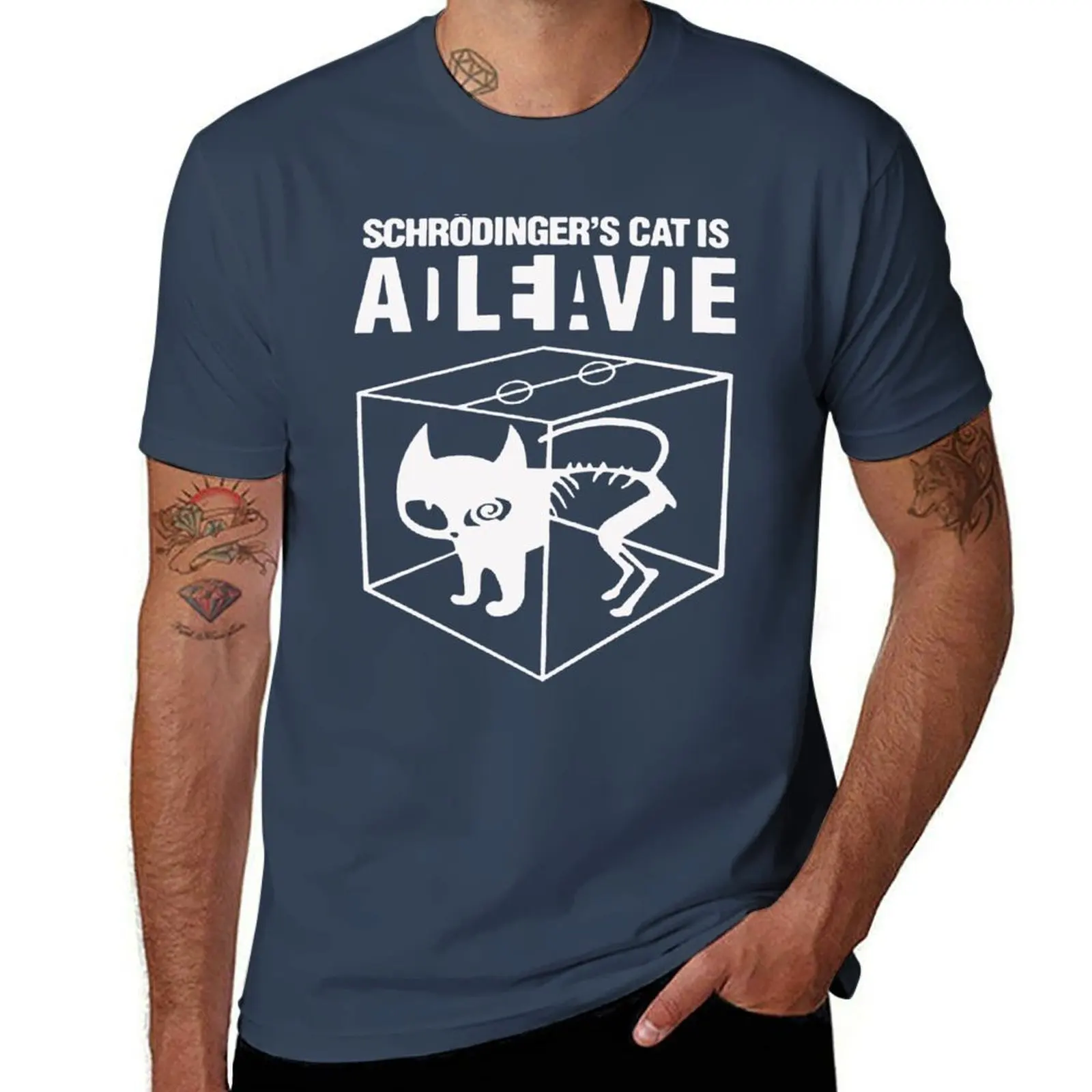 

is Cat Alive Schrodingers Dead T-Shirt Sport Basic Moisture Wicking Tee