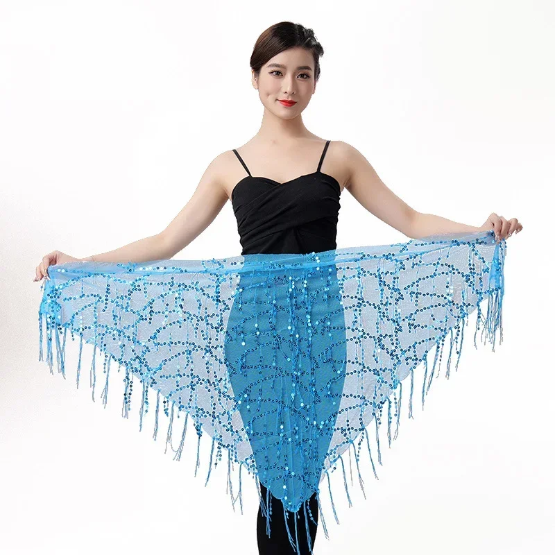 Belly Dance Costumes Sequins Tassel Indian Belly Dance Hip Scarf for Women Hip Scarf Belly Dancing Performance Belt 12 Color