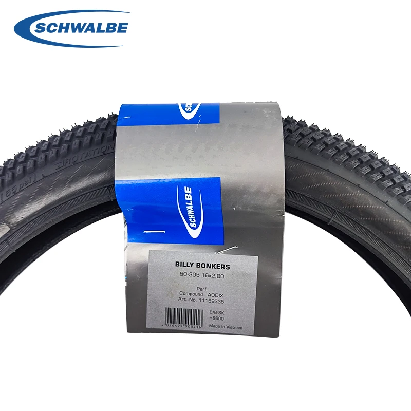 SCHWALBE BILLY BONKERS 16x2.00 50-305 Bike Steel Wire Tire for MTB Pumptrack DirtJump Cycling Bicycle Tyre Part