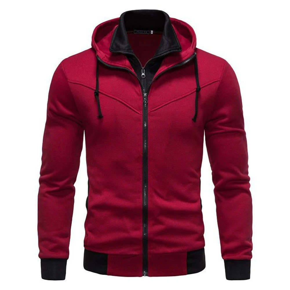For Gym Training Black Men Hoodie Outerwear For Spring Autumn Hoody Long Sleeve Outwear 96 Polyester 4 Spandex