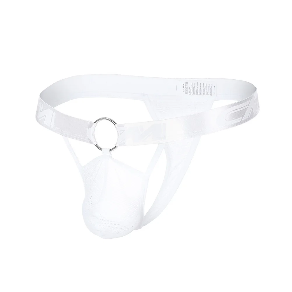 Men T Back Japanese Thongs Mesh Transparent Low-rise Lingeries For Man U Convex Pouch Briefs G-string Underwear Men's Panties