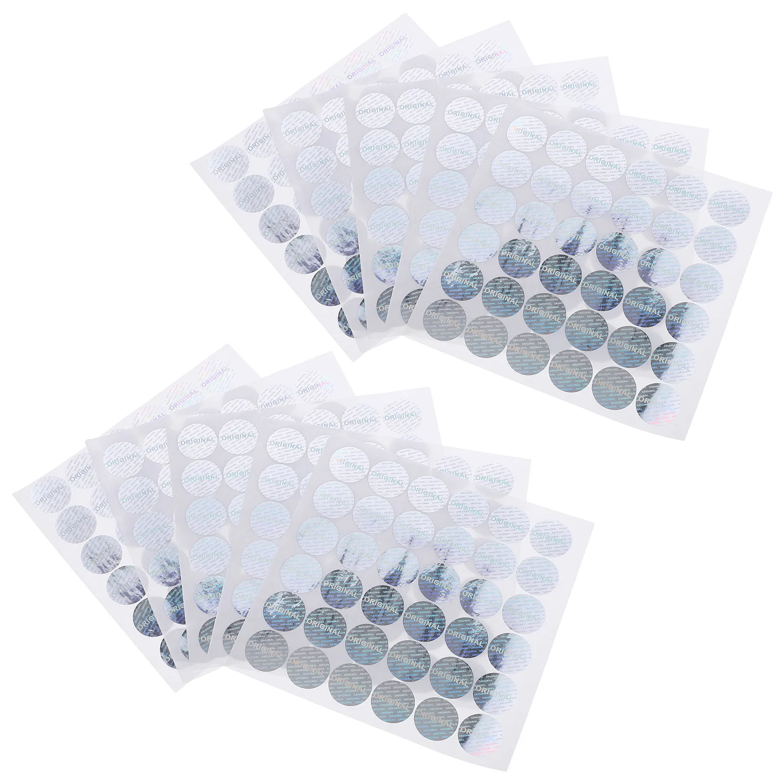 

14 Sheets Self Adhesive Anti Counterfeiting Holographic Label Stickers Tamper Evident Seals For Retail Package Security Round
