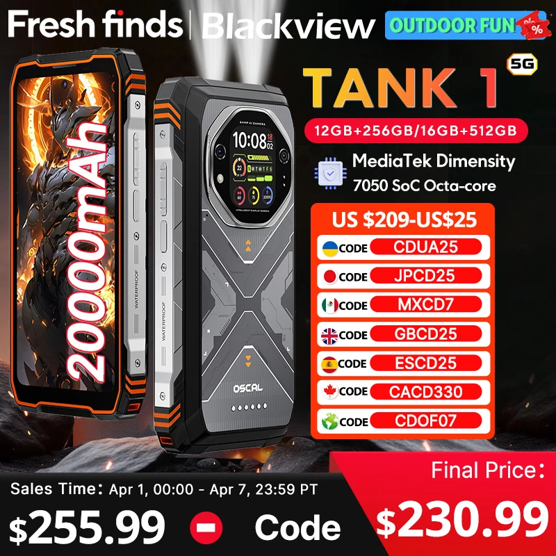 【World premiere】Blackview Oscal TANK 1 Rugged SmartPhone 5G 6.78
