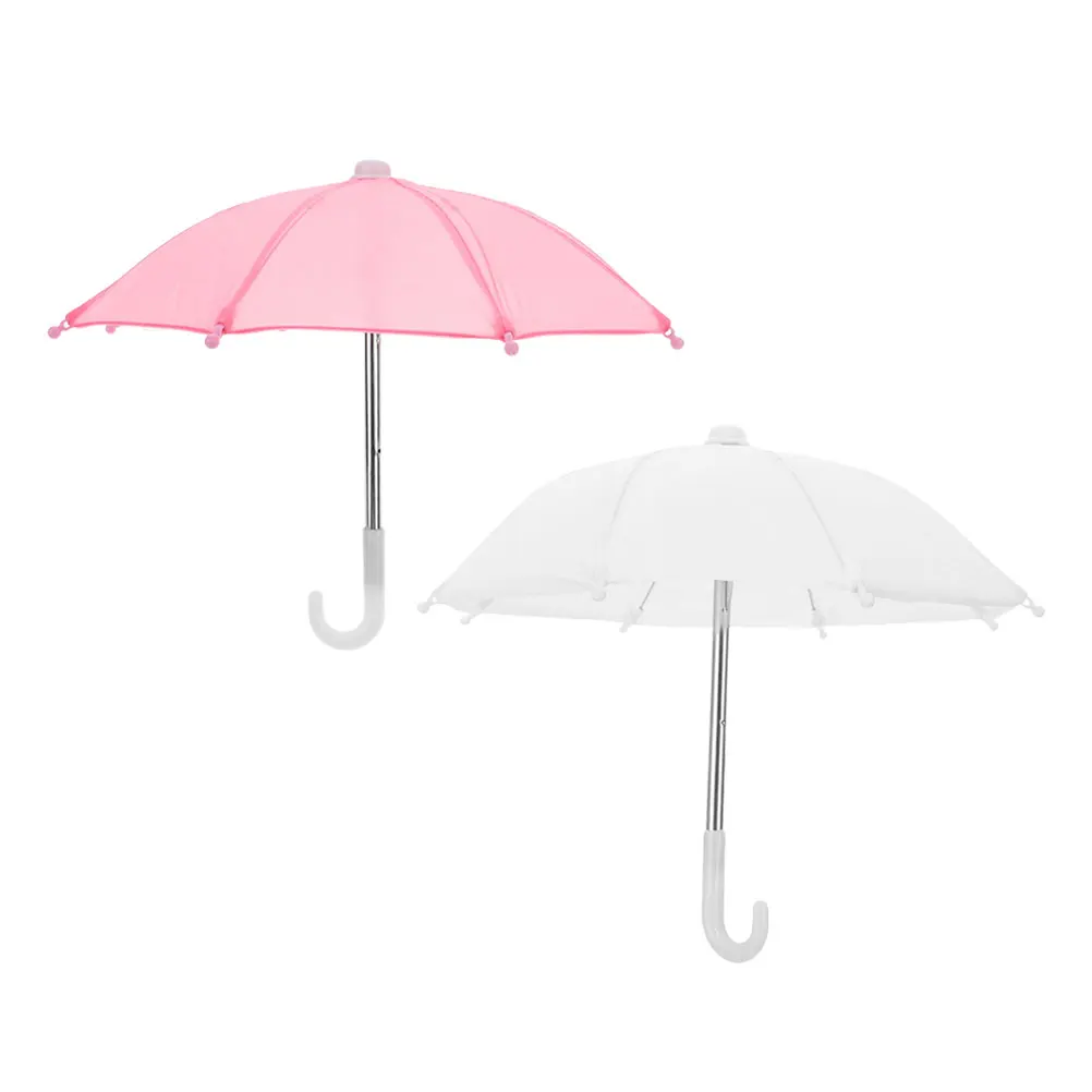 

2Pcs Mini Umbrellas for Stylish Parasol Accessories Decorative Toddler Umbrellas Plastic Toy Dollhouse Decor