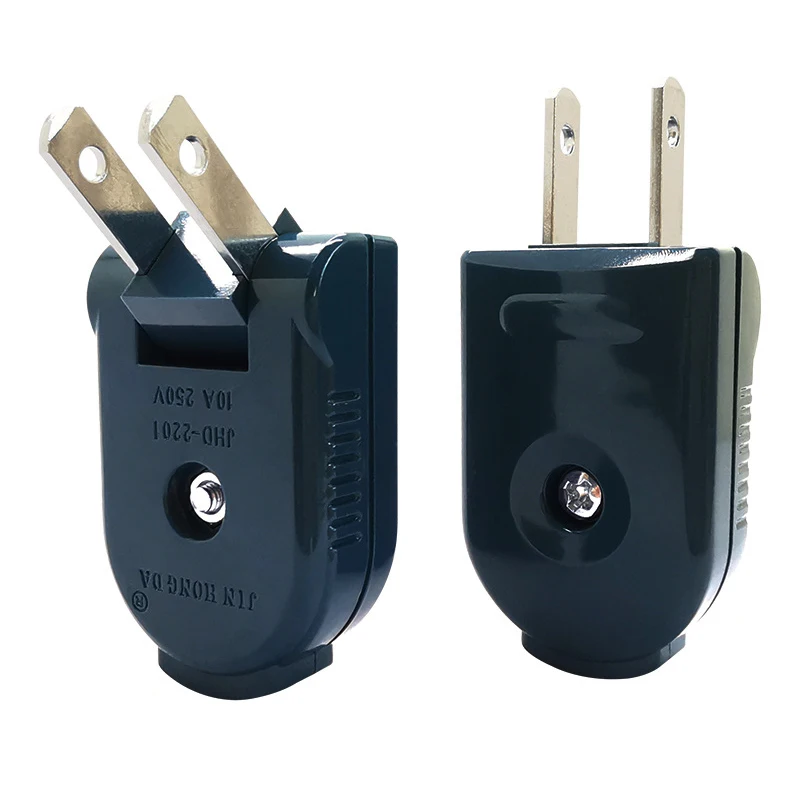 1-10PC 90 Degree Rotary Right Angle Power Plug JHD-2201 American Standard Two Flat Foot Male Plug US Power Connection Connector