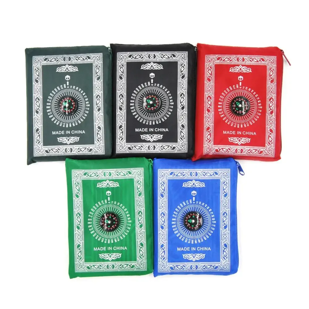 100x60cm nützlicher tragbarer Gebets teppich mit Kompass kniende Poly matte für muslimischen Islam wasserdichten Gebets matten teppich mit Tasche