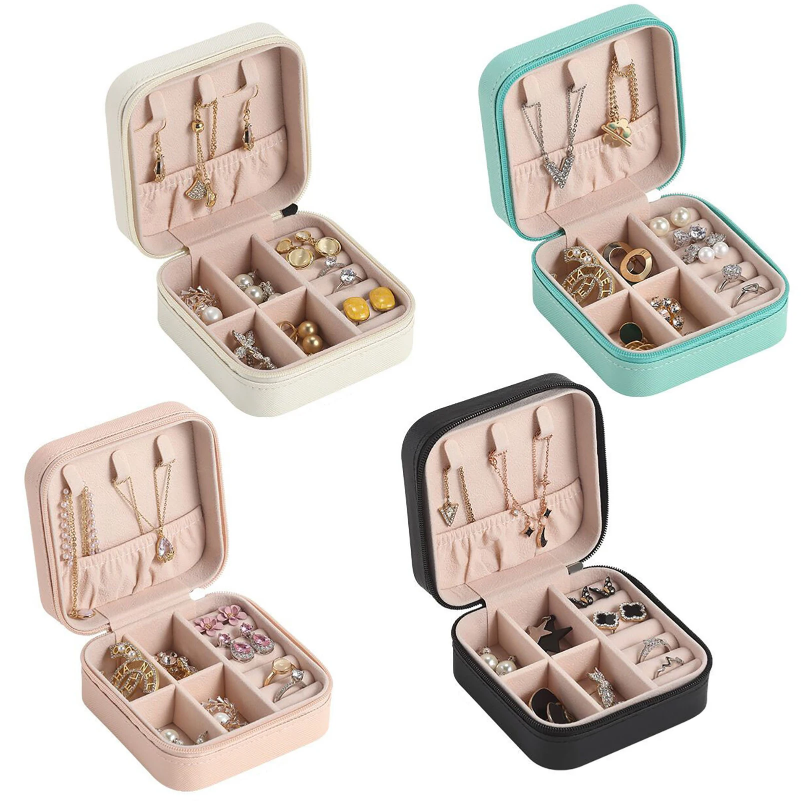 10*10*5cm Jewelry Storage Box Earrings Necklace Ring Jewelry Organizer Display Portable Travel Storage Organizer Jewelry Case