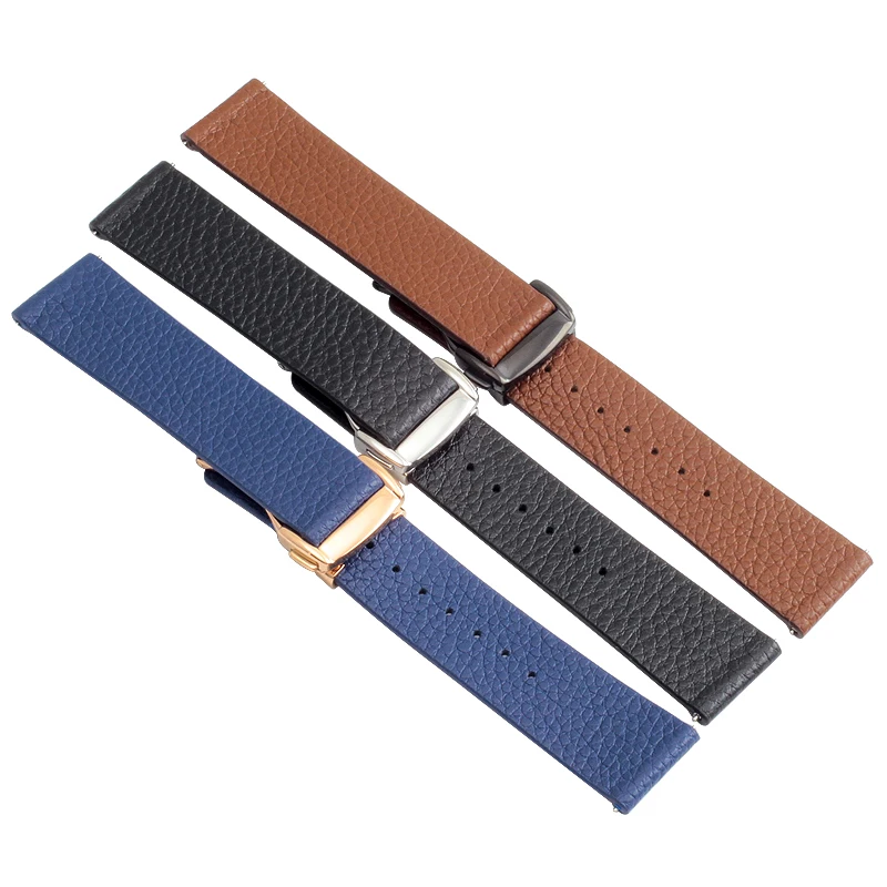 18mm 19mm 20mm 21mm 22mm Quality Genuine Leather ultrathin Watch Strap for Omega Seamaster 300  Speedmaster Men And Women