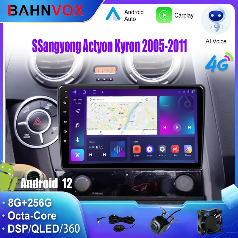 

9" Android for SSangyong Actyon Kyron 2005 2011 car radio Stereo Tape Recorder Screen GPS Navigation Multimedia Video Player