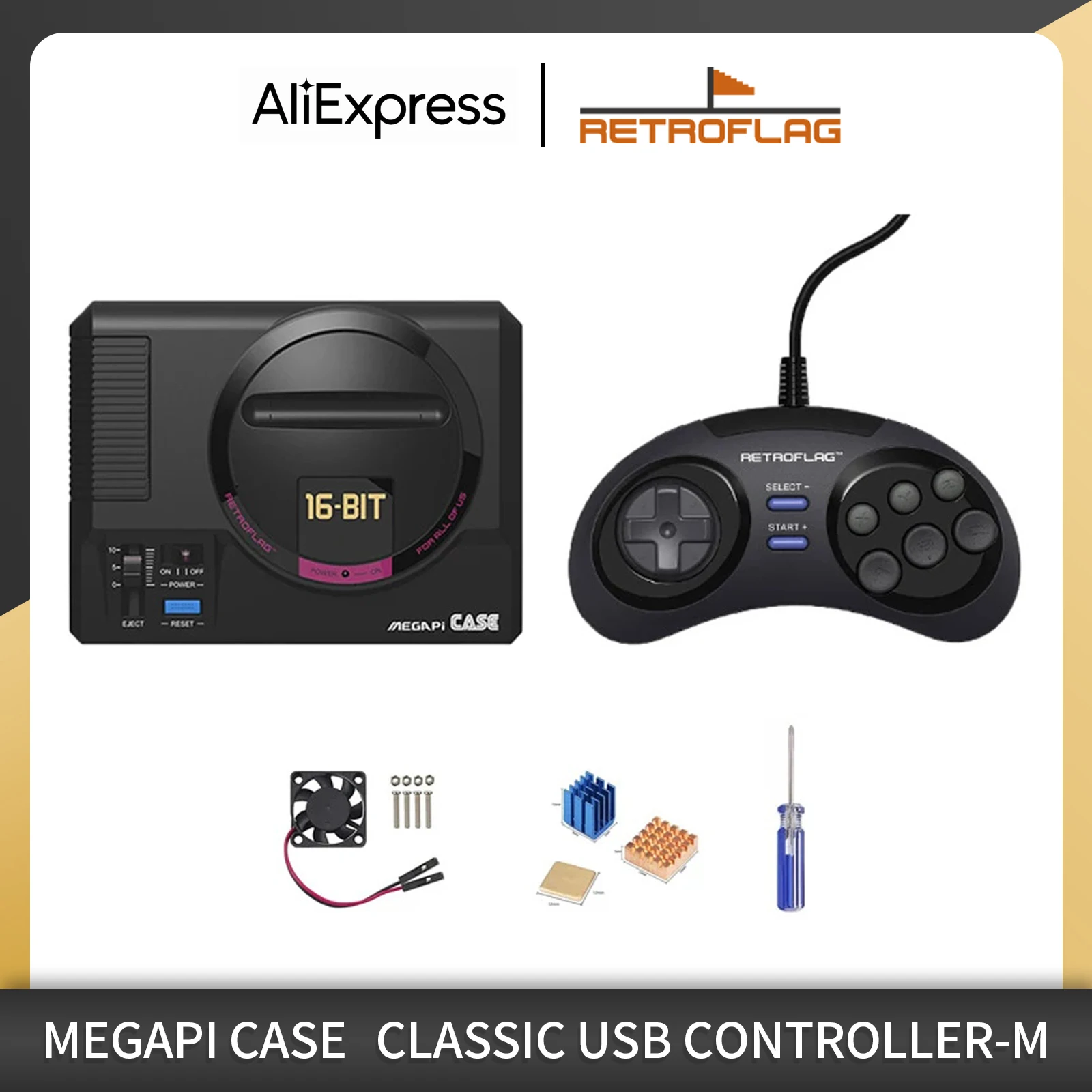 Retroflag MEGAPi Dành Cho Raspberry Pi 3 B + (B Plus) 2 Và Cổ Điển USB Bộ Điều Khiển Có Dây Dành Cho Raspberry Pi Windows Công Tắc