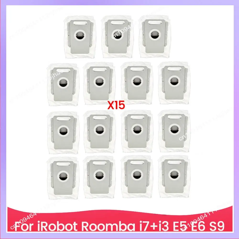 N83R 15PCS Replacement Dust Bags For Irobot Roomba I7+, I3, E5, E6, S9, Essential Cleaning Vacuum Accessories