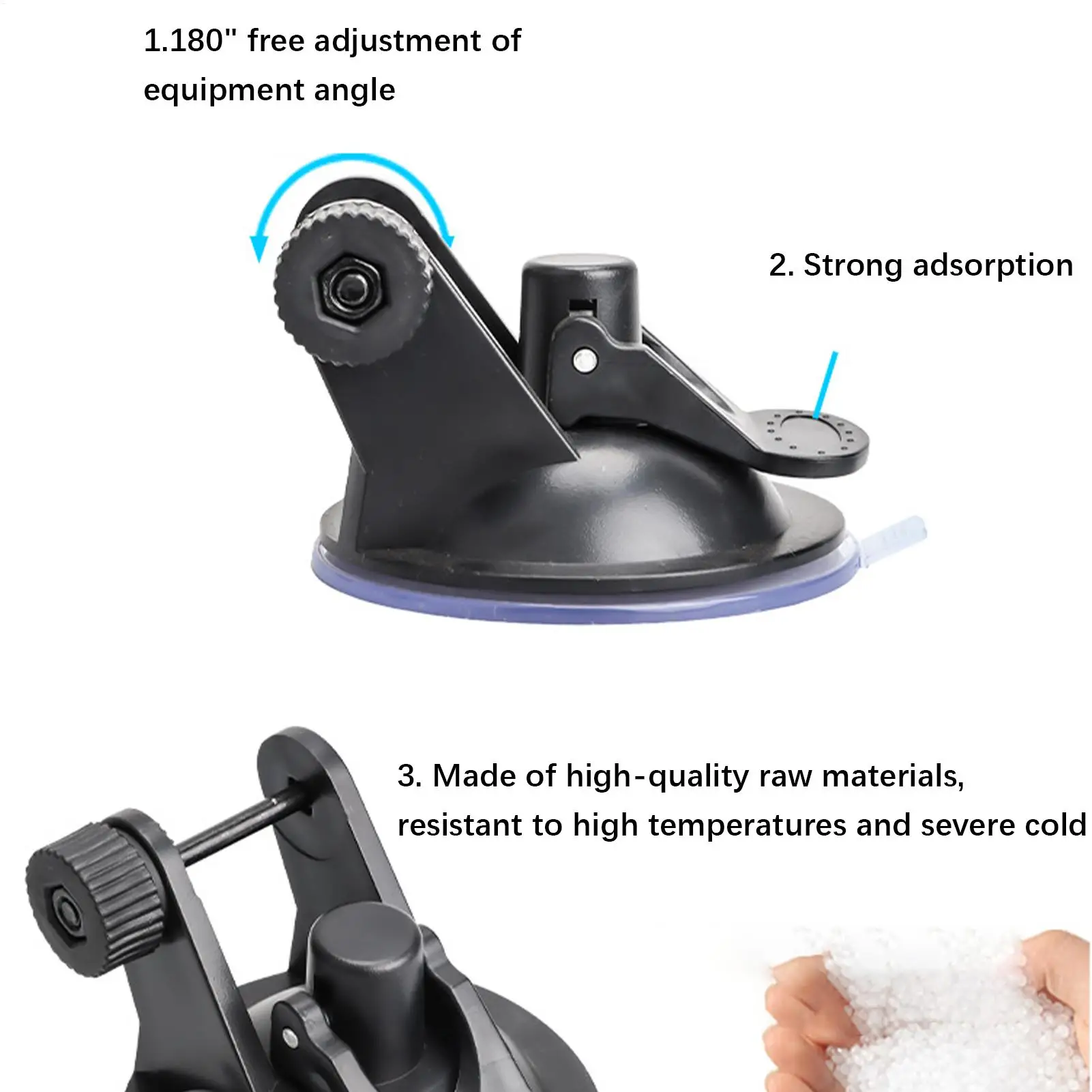 Car Dash Cam Mount 180 Degree Adjustable Camera Holder Suction Cup Auto Dash Cam Base Bracket for Car Dashboard Windshield