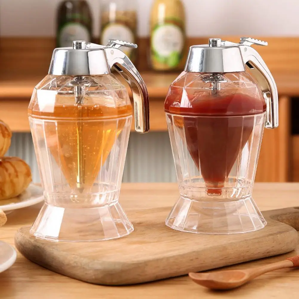 

Vinegar Dispenser Set of Maple Syrup Dispensers Honey Jars with Stand Capacity Bpa Free No Drip Holders Elegant Design for Easy