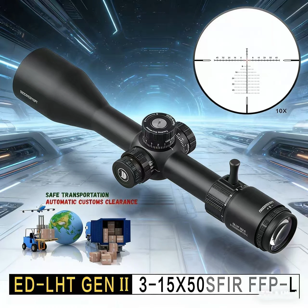 

Оптический прицел Discoverer ED-LHT II 3-15X50SFIR FFP с передней установкой сетки, прямой регулировкой по оси Z, трубкой 30 мм, ударопрочный, высокой четкости