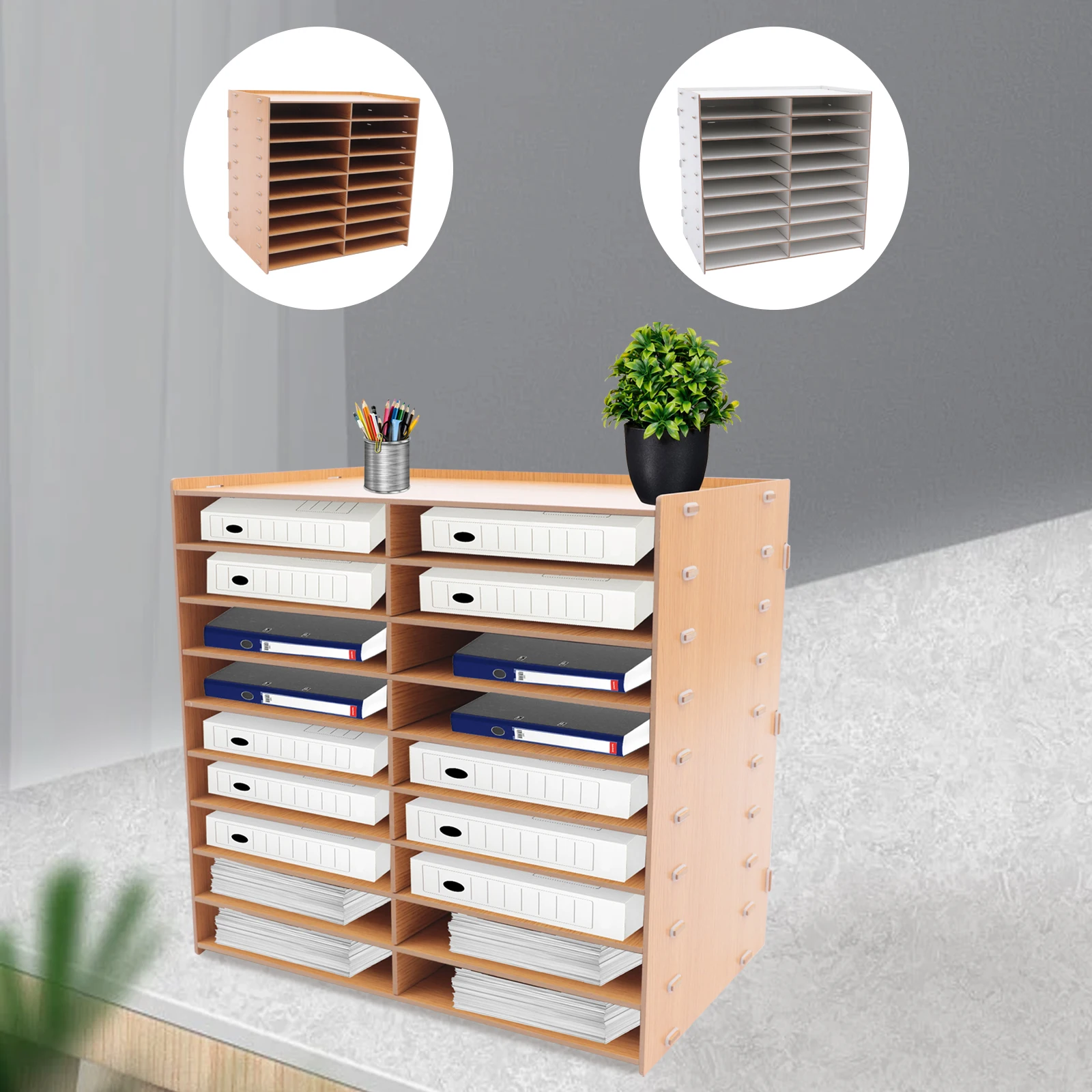 Desktop File Organiser, 9 Layers, High Load-Bearing Capacity (4kg per layer), Eco-Friendly Fiberboard, Adjustable Height, Space