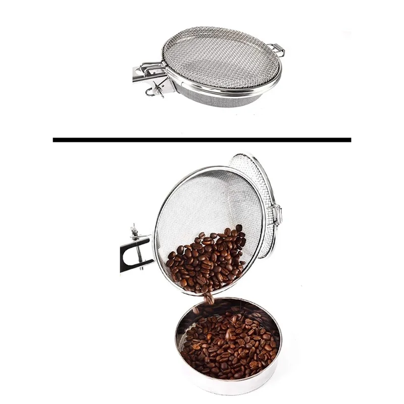 A58E-1Pcs 0,5 LB Handliche Röster Kaffee Rösten Werkzeug Set, Tragbare Hause Edelstahl Kaffee Röster Werkzeug Handliche