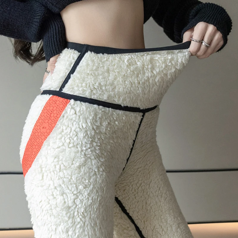 Autumn Winter Fleece Lining Warm Leggings Women High Waist Elastic Yoga Sports Shark Pants Women Black Tights Thermal Pants