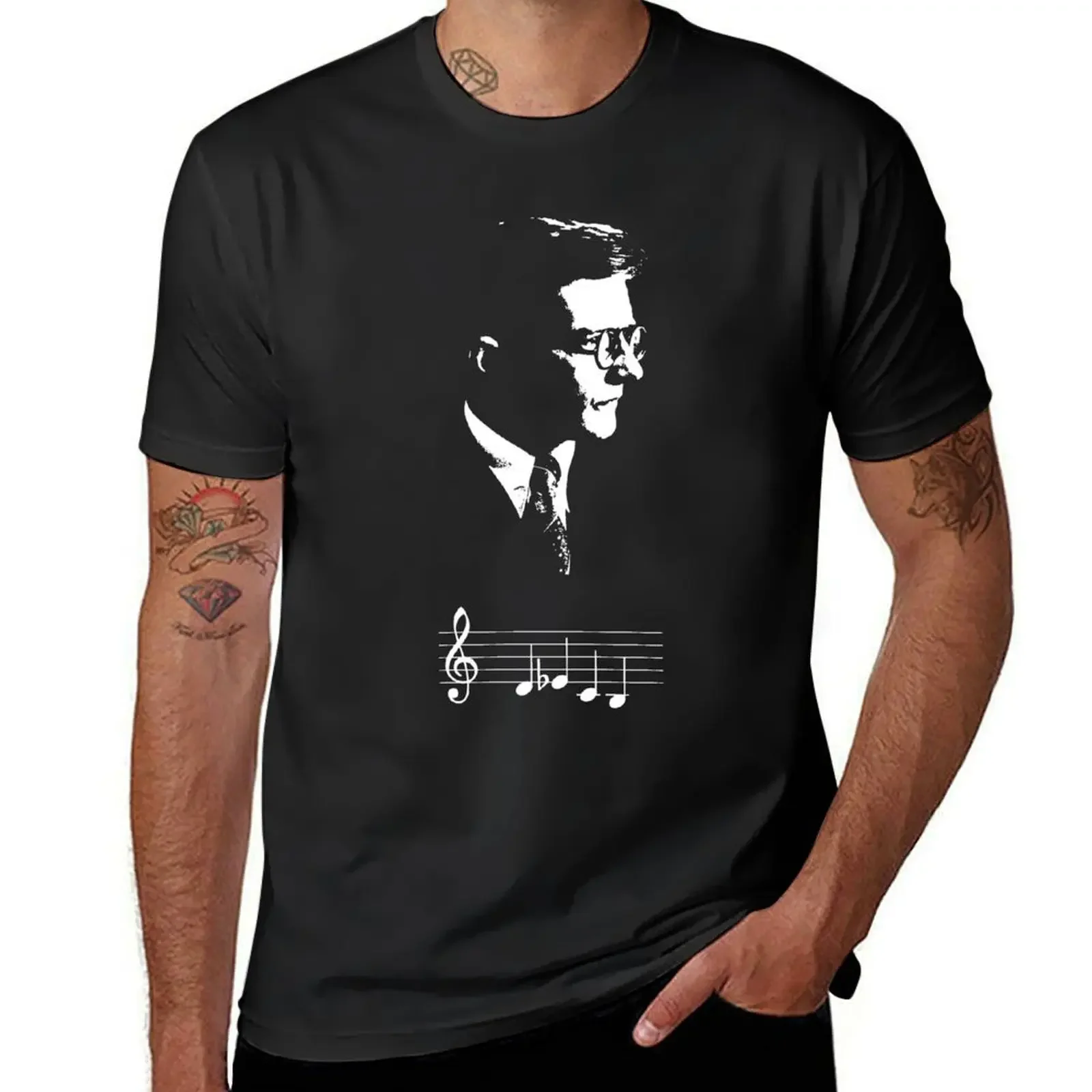 Dmitri Shostakovich DSCH motif musical notes T-Shirt korean fashion new edition customs design your own compression shirt men