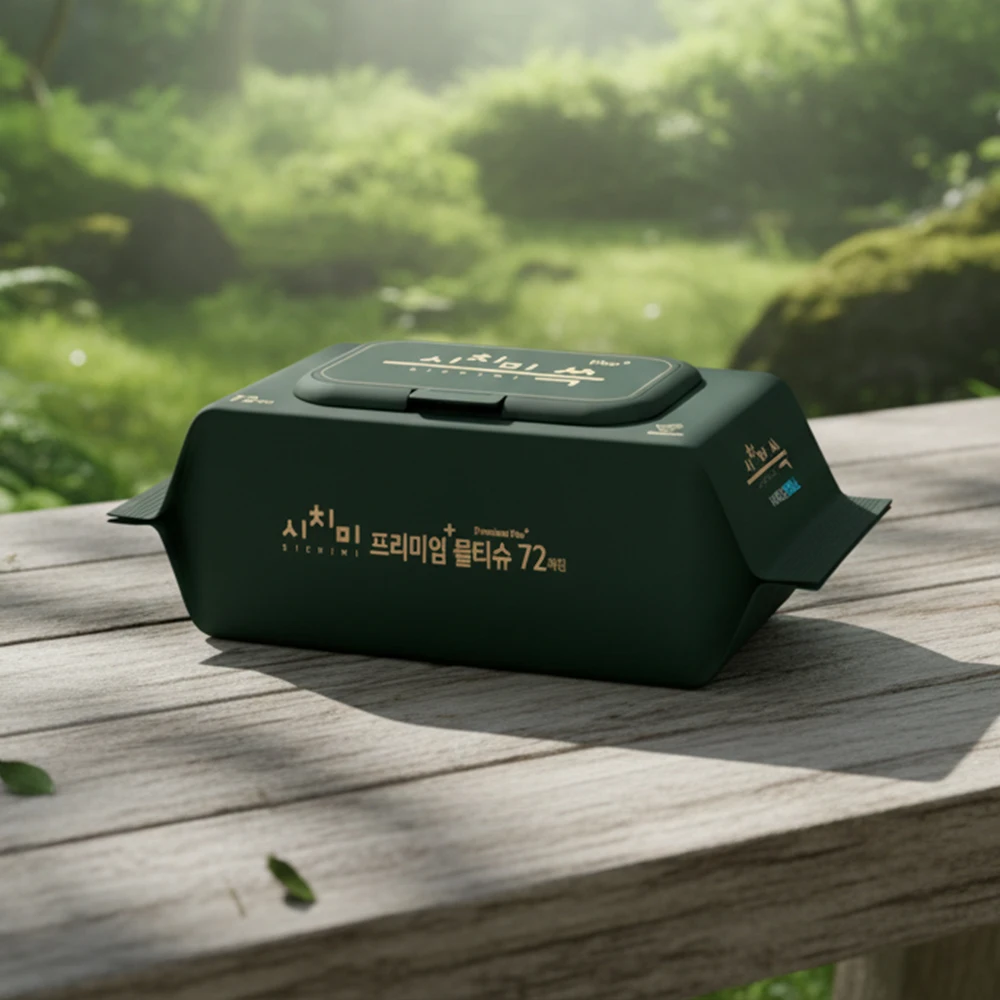 시치미쓱 그린 아기물티슈 고평량 프리미엄 두툼한 엠보싱 물티슈 ewg올그린등급 캡형 72매... - 2