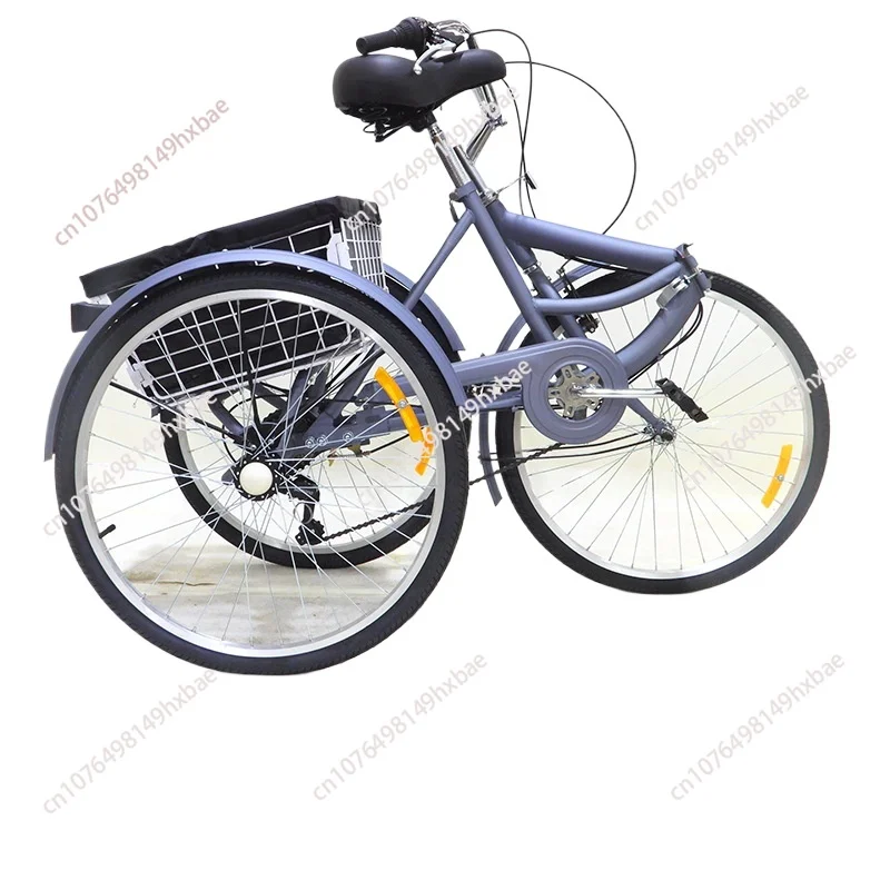 Elderly bicycle human tricycle 24-inch folding tricycle agricultural vehicle folding portable