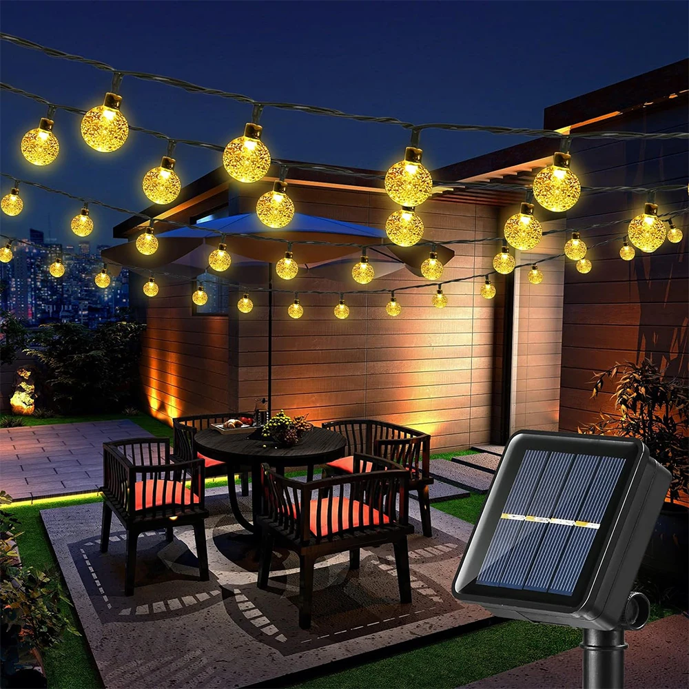 

LED Solar String Light Crystal Globe Outdoor Waterproof Solar Lights for Tree Garden Patio Balcony Yard Party Wedding Decoration