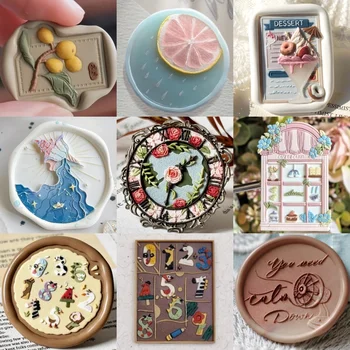 חדש 2024 לאטום אש ראש חותם כיף גדול מגולף רב-שכבתית פליז ראש הזמנת חתונה מעטפה חותם חותם חותם צעצוע