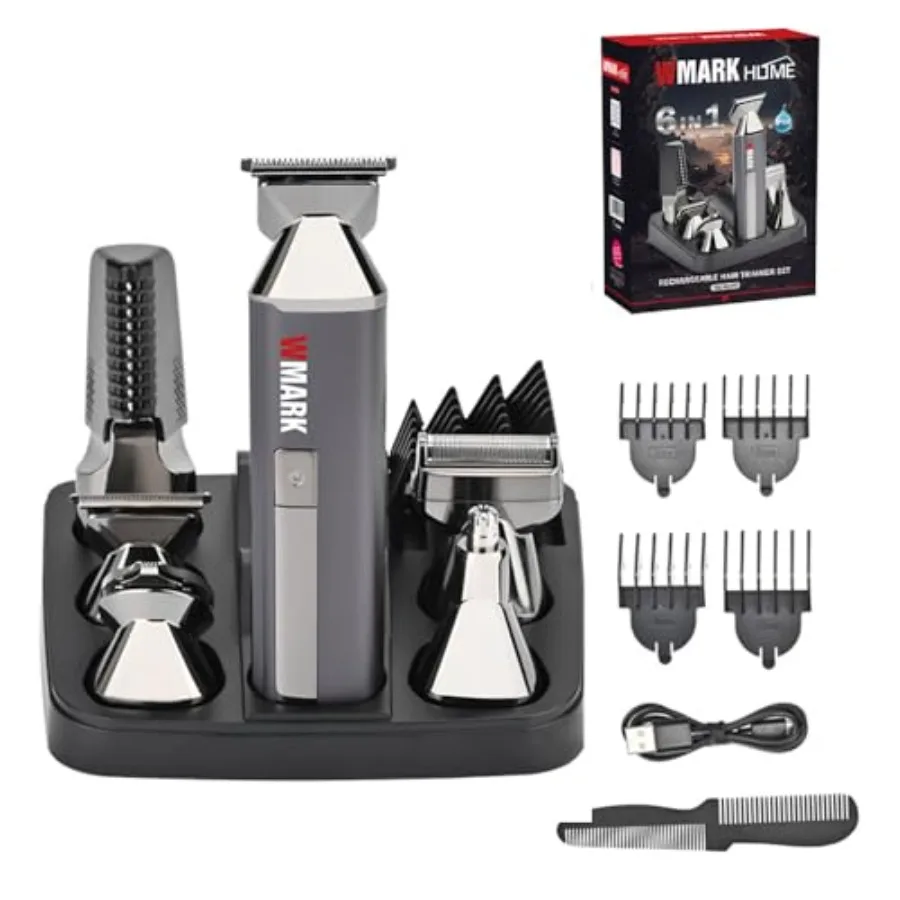 

WMARK Men's Hair Trimmer Stainless Steel Body Hair Removal Tool Kevlar Professional Electric Shaving Set Gift NG-HT001