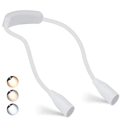 LED Reading Neck Light Usb Rechargeable Book Lamp 360° Flexible Arm Reading Book Light Read Neck Lamp Study Reading Night Light - Image 7