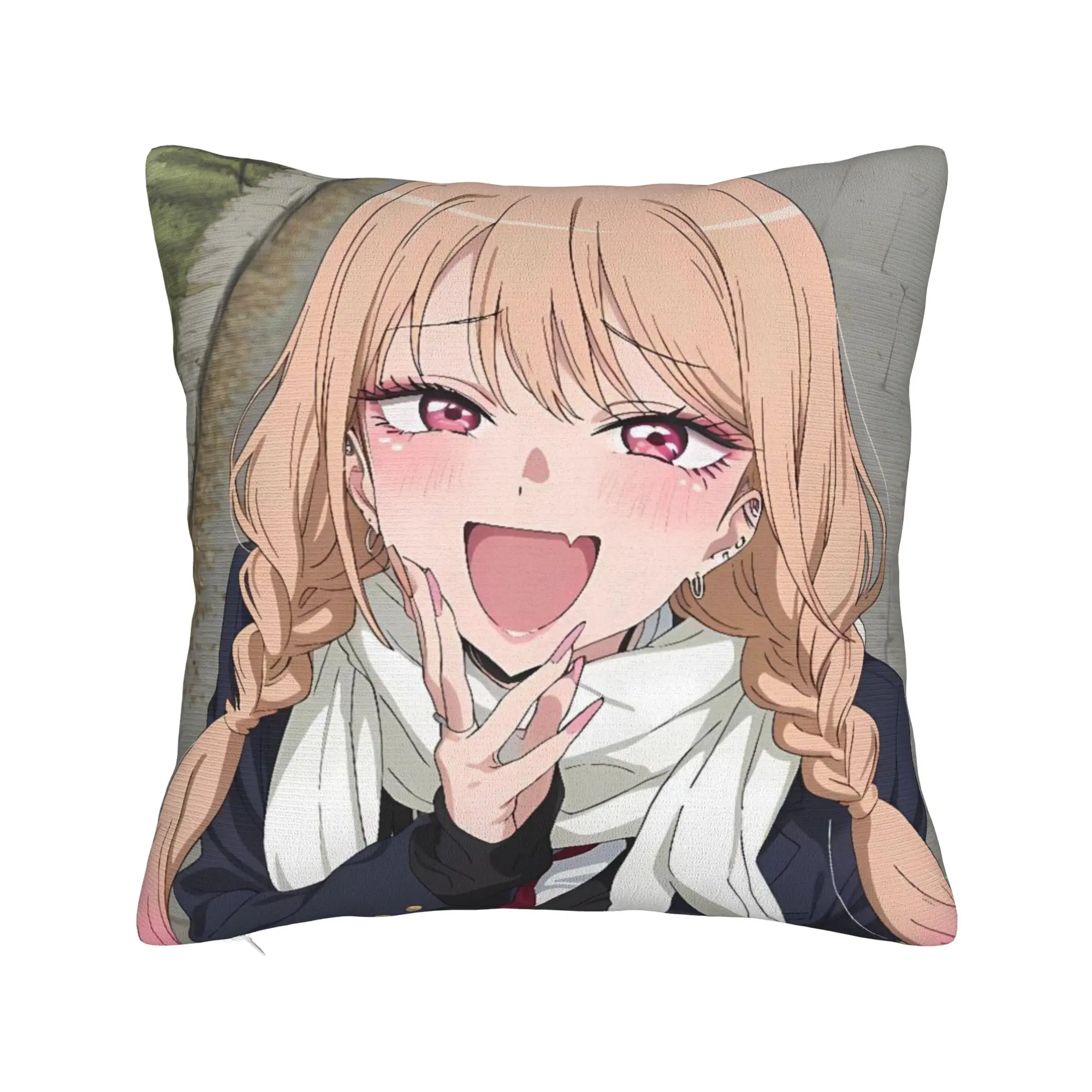 Marin Kitagawa Pillow Case  Comfy Pillow Cover For Living Room Chair Retro Trendy Cushion Cover