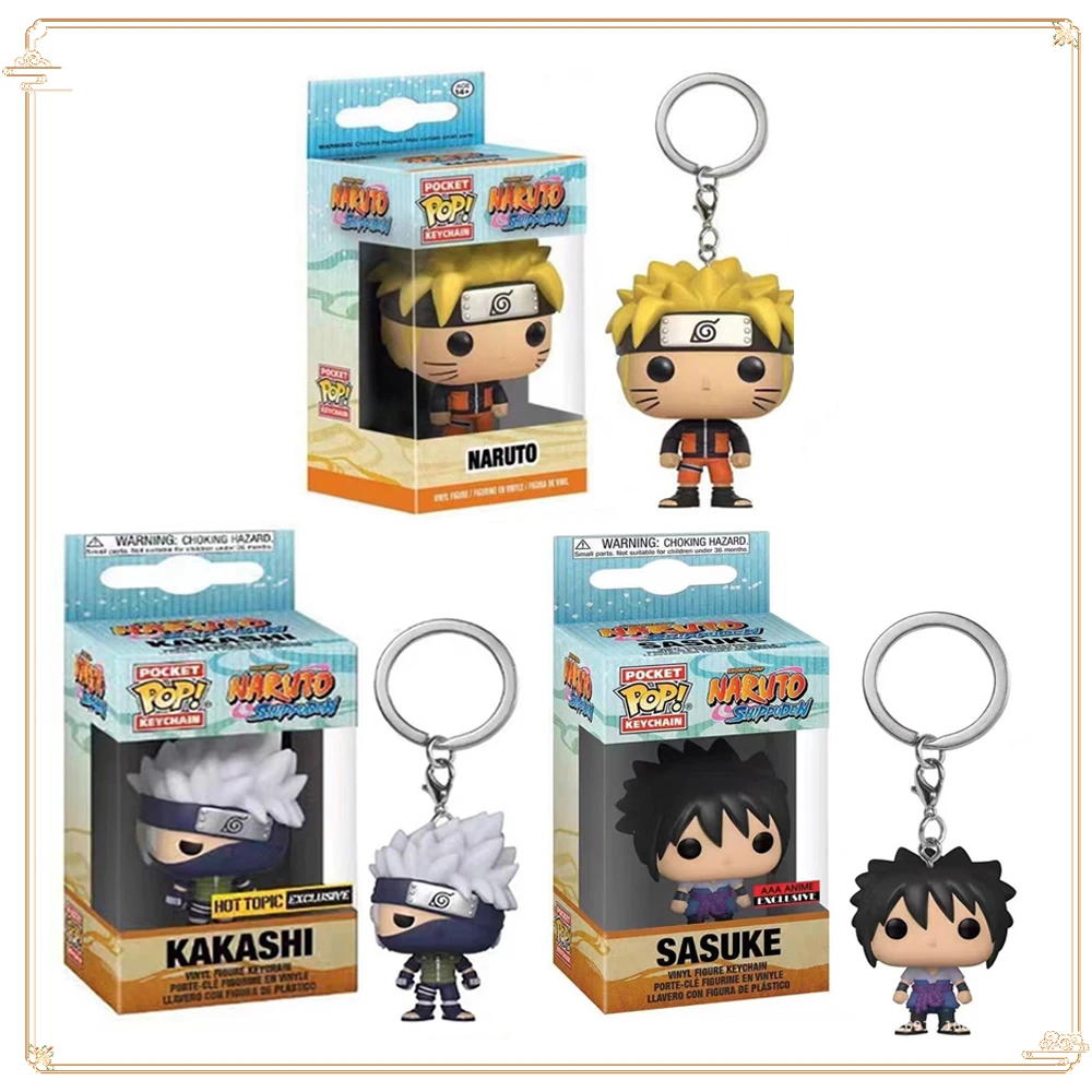 

FUNKO Pocket Keychain Naruto Classic Character Sasuke Kakashi Backpack Pendant Popular Collection Christmas Gift Doll Keychain