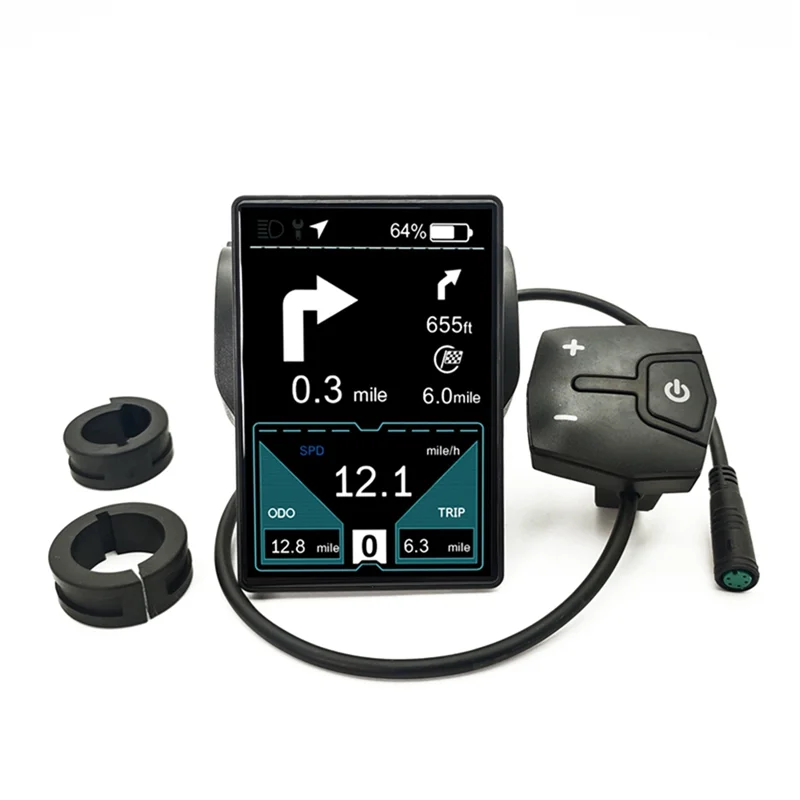 

B72A Electric Bike LCD Display TFT Color Display IPS Display for BBS01 BBS02 Electric Bike Parts, URAT Protocol