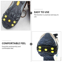 2 Pairs Non slip Shoe Covers Pure Silica Gel Crampon Spikes 5 Studs Black Lightweight Climbing Anti slip Spikes for Hiking