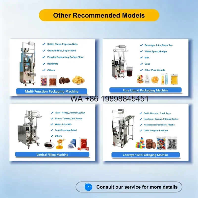 Wmwmnu Automatic Multi Function Paste Filling for Sauce Ketchup Chili Peanut Butter Pouch Sachet Filling and Sealing
