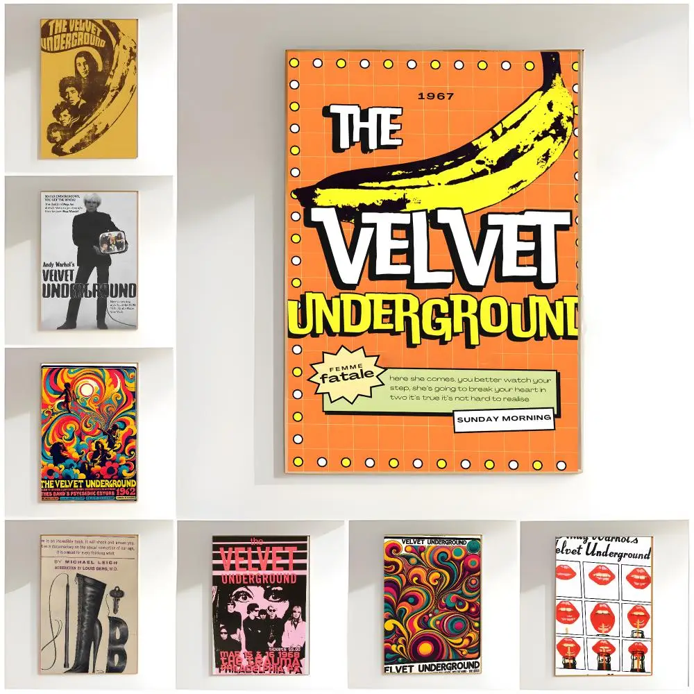 Vintage Art T-The Velvet Underground Poster Classic Wall Art  Home Decor  Peel and Stick Unframed