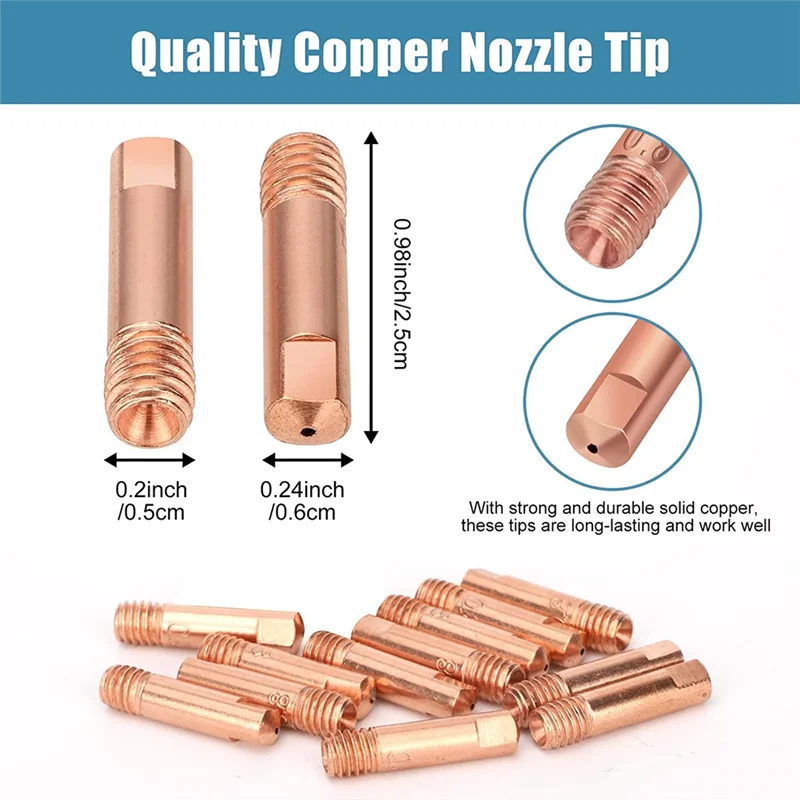 B-Est 16PCS Flux Core Gasless Nozzle Tips K3493-1 Kit 0.030Inch Contact Tips & Gas Diffusers With Century FC90/80GL Titanium
